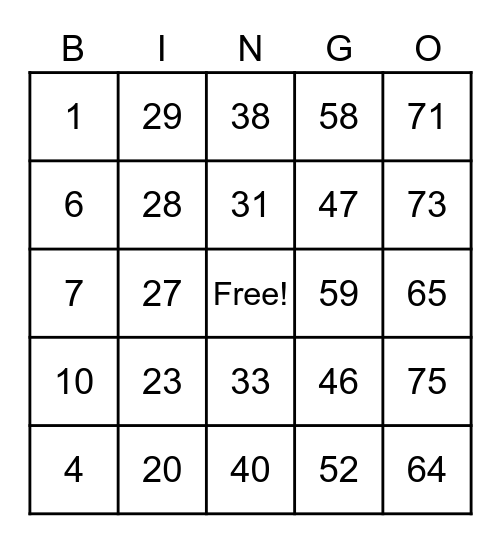 Princes Cornejo 810502 Bingo Card