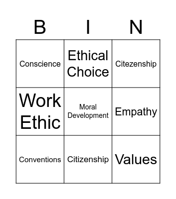 Building Character in Children-Mrs. O'Neill Bingo Card