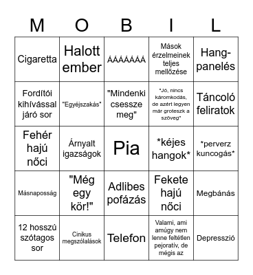Call Boy Bingo Card