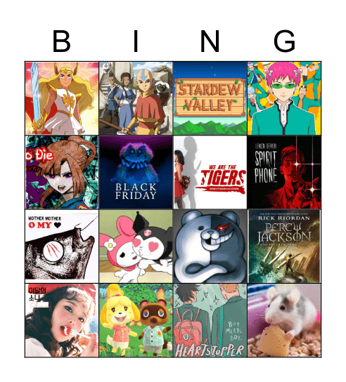 hyperfixations that keep me sane in 2020 Bingo Card