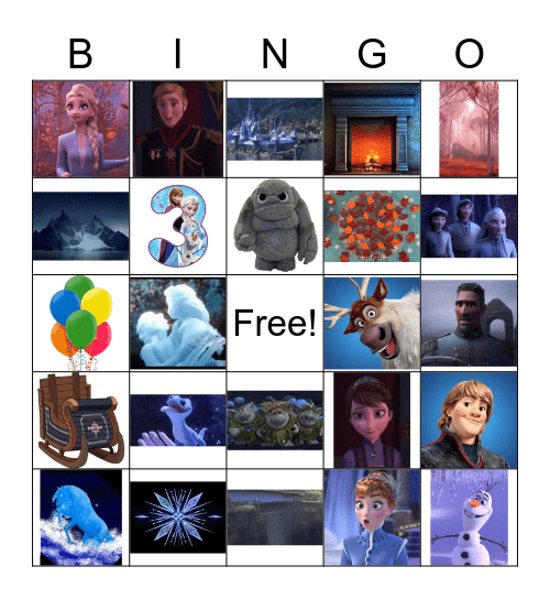 Frozen Bingo Card