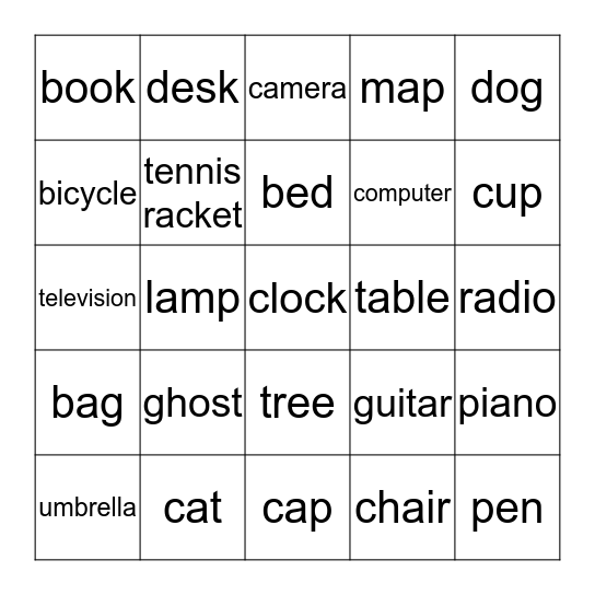 Is there a/an ~ in your house? Bingo Card