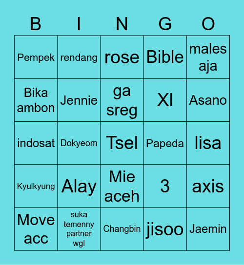 Nono Bingo Card