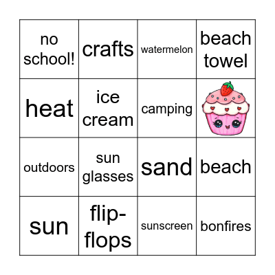 Summertime Fun Bingo Card