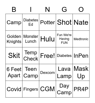 Quarantine 2020 : Camp Vegas Bingo Card