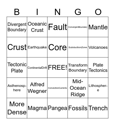 BINGO!!!  Bingo Card