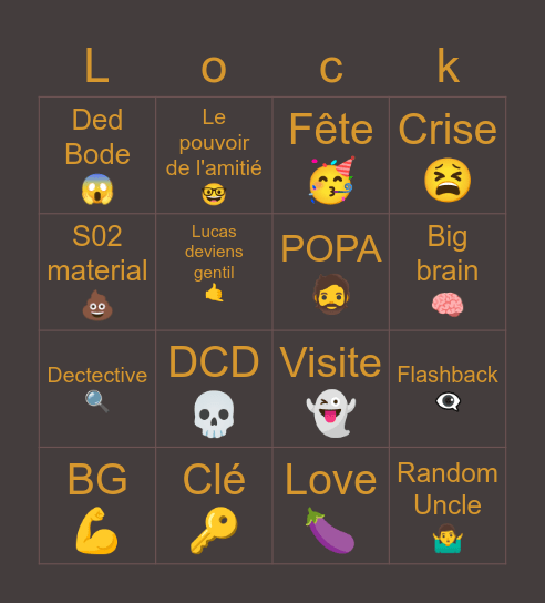 Locke & Key Bingo Card