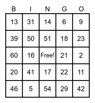 Marietsy's Birthday Bingo Card