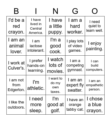 English 10 Period 4 Bingo Card