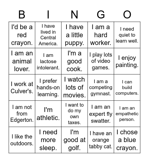 English 10 Period 4 Bingo Card