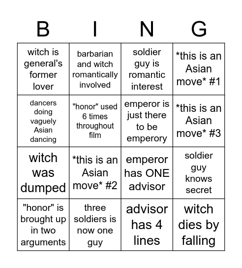 mulan bingo Card