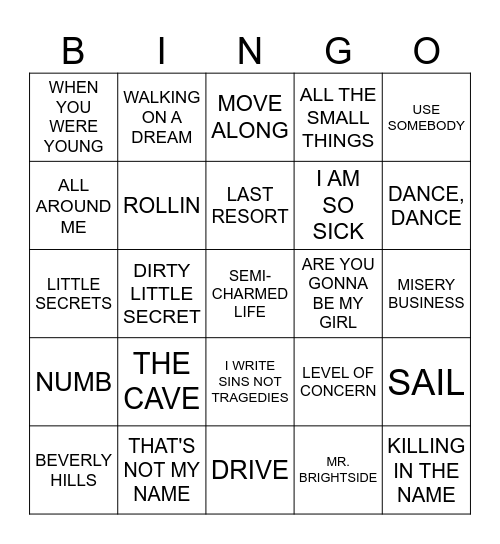 ALTERNATIVE NIGHTS Bingo Card