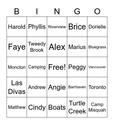 MacKenzie/Wilson/Graham Bingo Card
