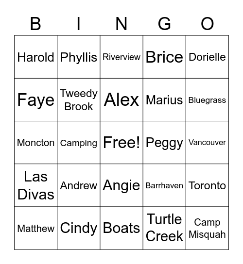 MacKenzie/Wilson/Graham Bingo Card