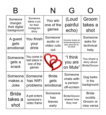 Bachelorette/Bachelor Bingo Card