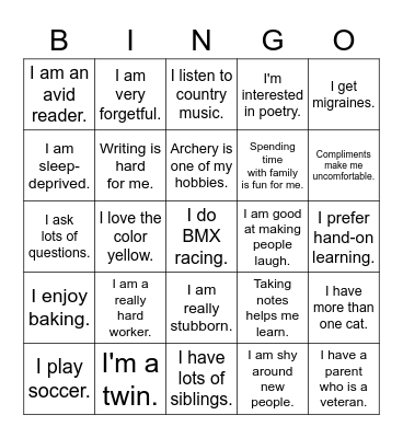 English 10 Period 8 Bingo Card
