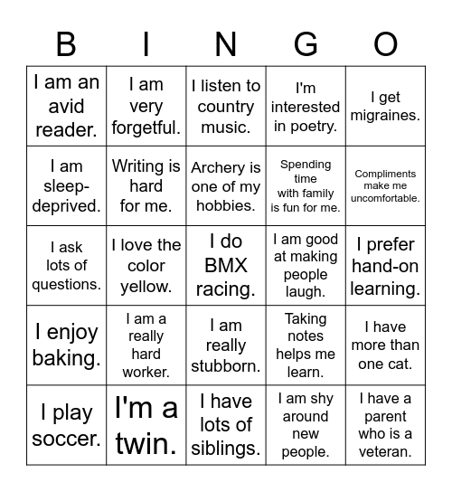 English 10 Period 8 Bingo Card