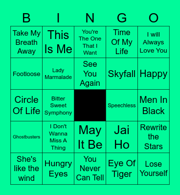 Movies Soundtracks Bingo Card