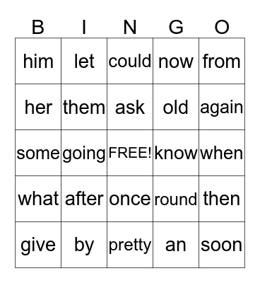 Sight Words: List 6 Bingo Card