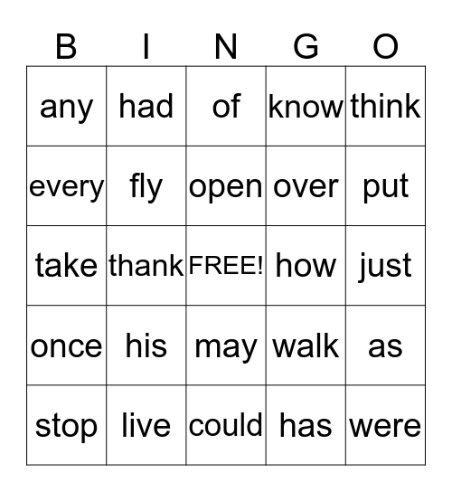 Sight Words: List 7 Bingo Card