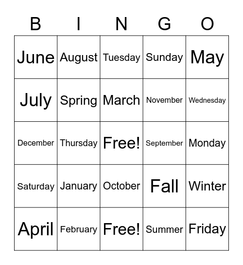 Bingo Card