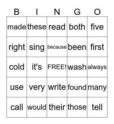 Sight Words: List 9 Bingo Card