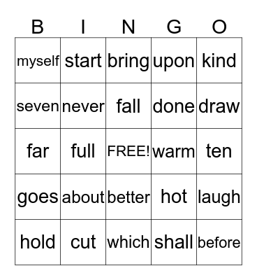Sight Words: List 11 Bingo Card