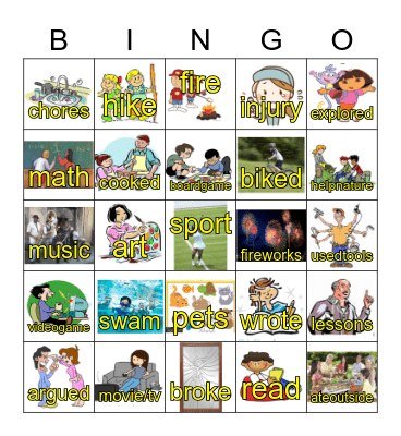 Summer Break Bingo Card