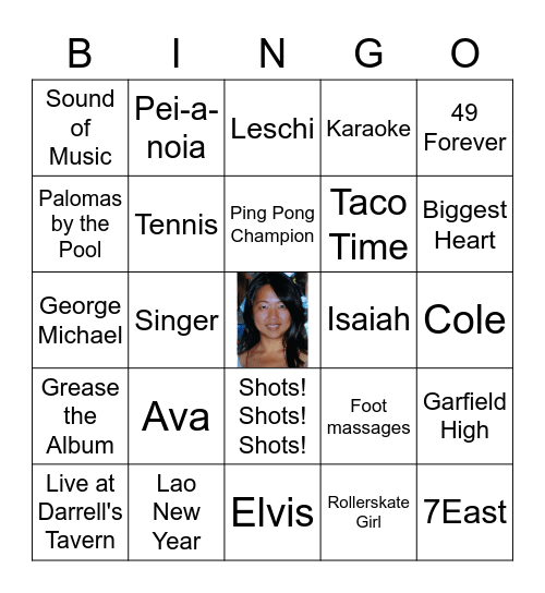 Happy Birthday Pei! Bingo Card