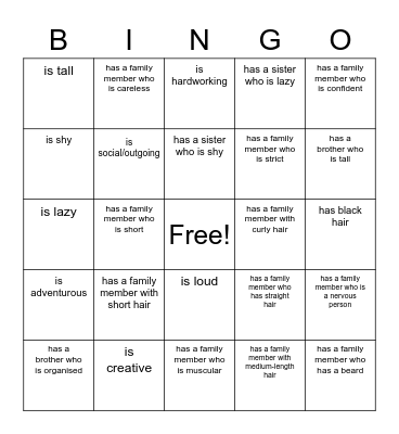 Find someone who Bingo Card