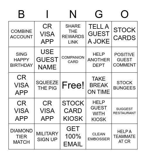 CR BINGO !! Bingo Card