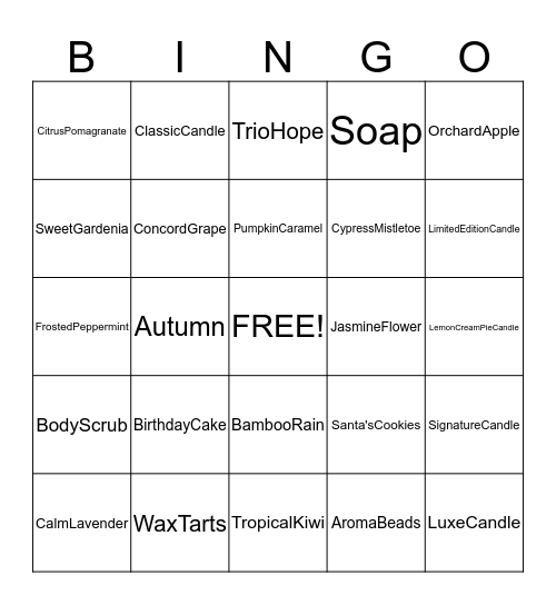 JewelScent Bingo Card