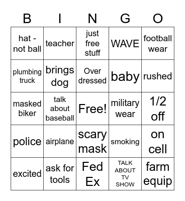 Yard Sale 2020hat - not ball Bingo Card