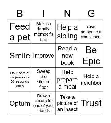 Compassion Bingo Card