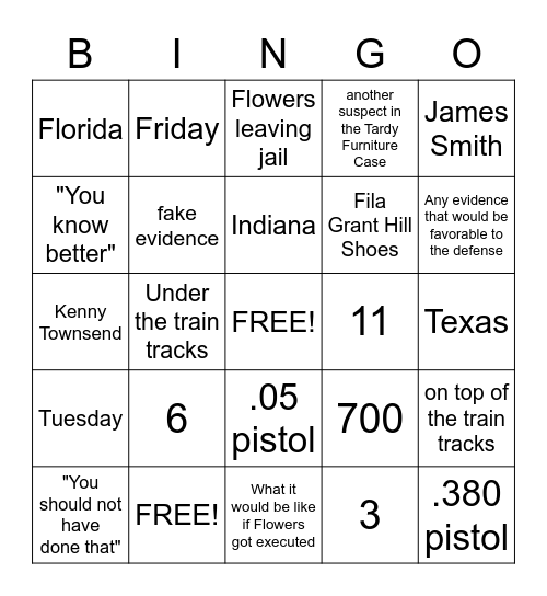 EPISODE 10 AND 11 Bingo Card