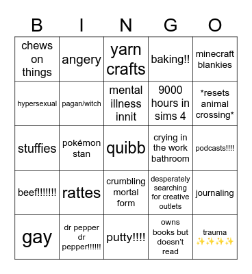 Quibb Bingo Card