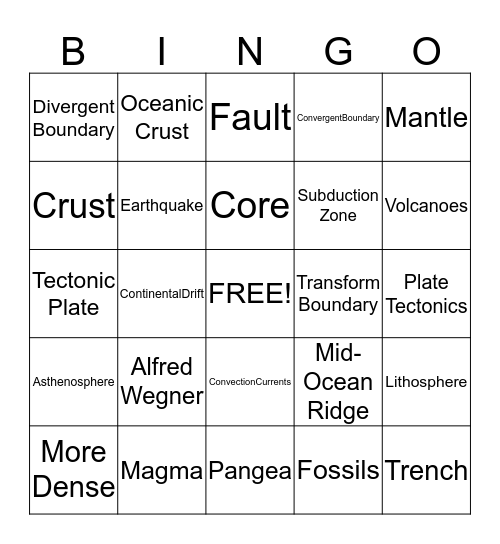 BINGO!!!  Bingo Card