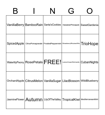 JEWELSCENT  Bingo Card