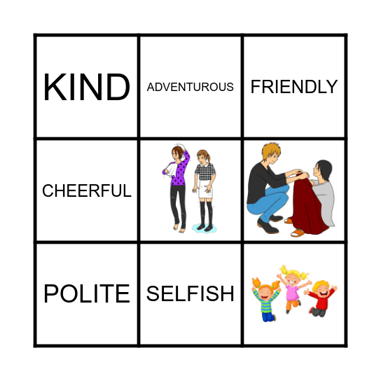 PERSONALITY TRAITS Bingo Card