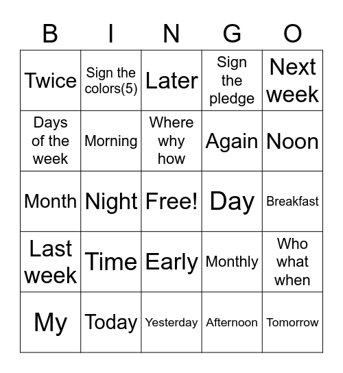 Chapter 2/3 review Bingo Card