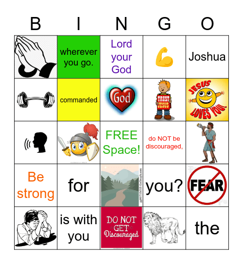 Joshua 1:9 Bingo Card