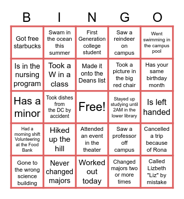 Pioneers for Change Bingo Card