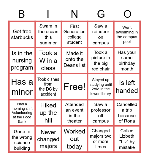 Pioneers for Change Bingo Card