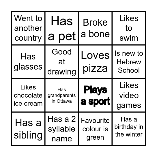 Bingo Card