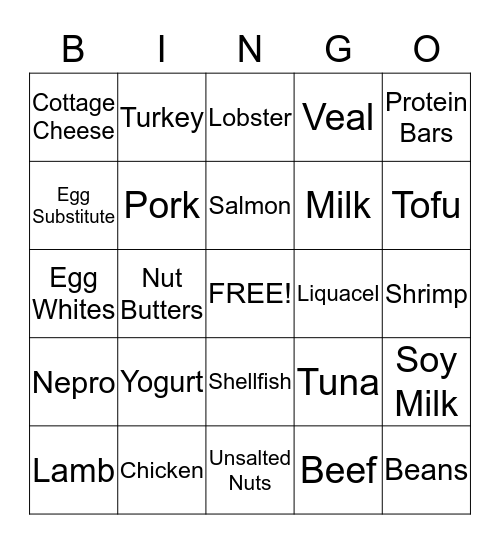 Albumin Bingo Card