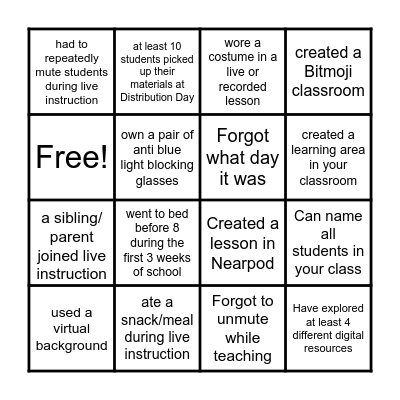 Lunch & Learn Bingo Card