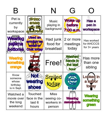 SCD/OTT Bingo Card