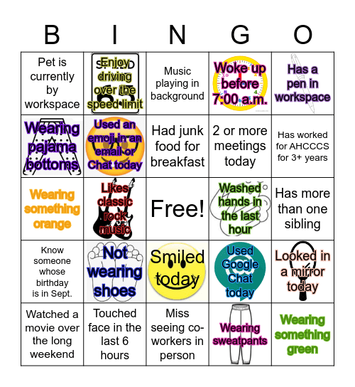 SCD/OTT Bingo Card