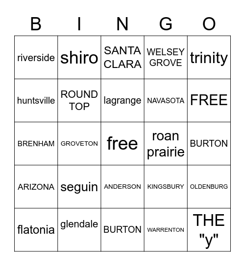 GOING TO SEAWORLD Bingo Card