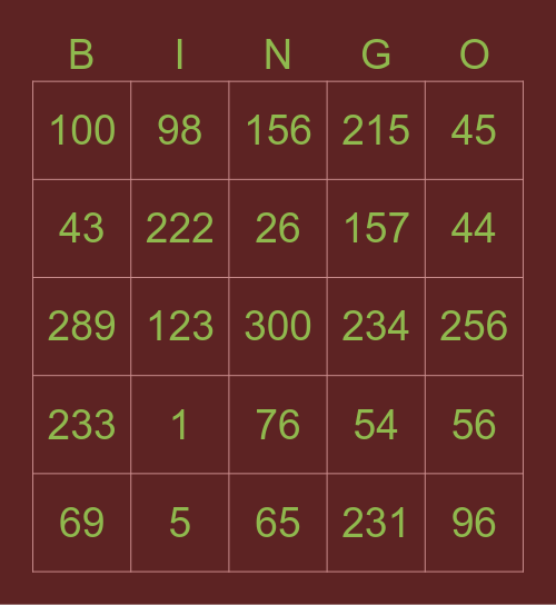 Naeun Bingo Card